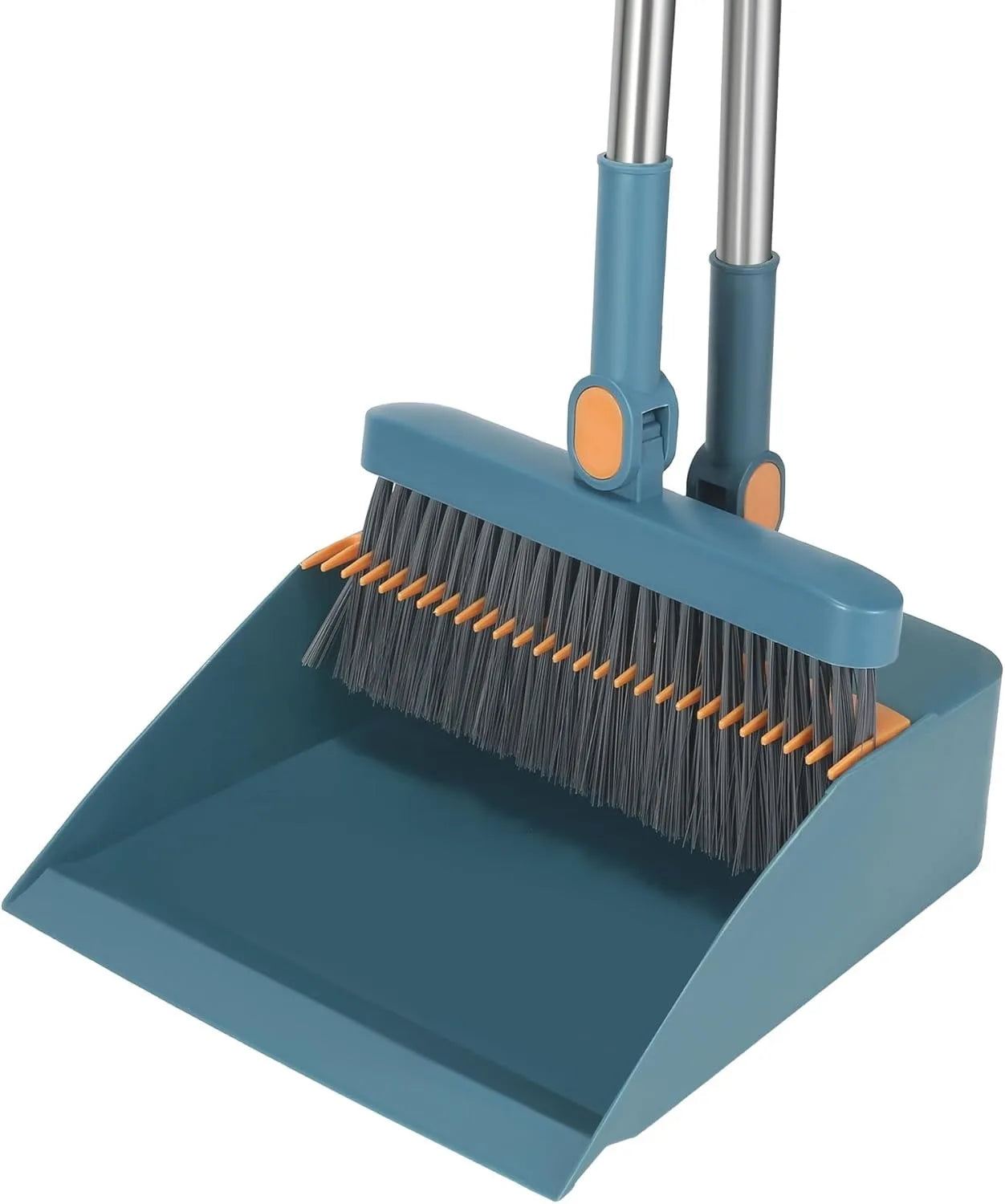 Broom and Dustpan Combo Set, Long Handled Adjustable Broom and Dustpan Set for Sweeping Home,Indoor Kitchen, Office Lobby  Floor